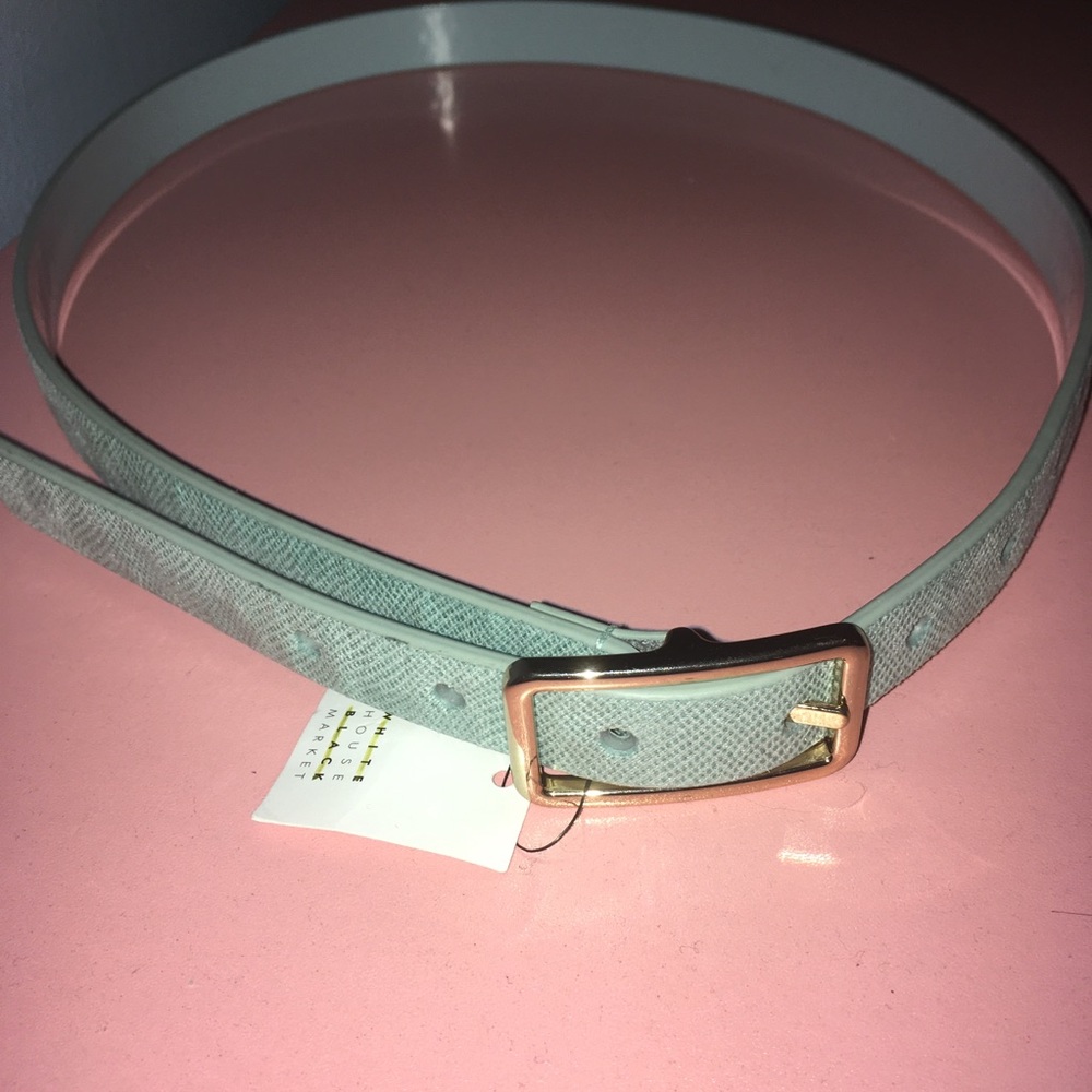 NWT WHBM Reversible Skinny Belt Mint Color Medium